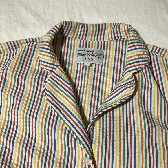 Made in NYC 'Tender Loving Care' by HVN - colored stripes pjs - ladies size S - Picture 2 of 6